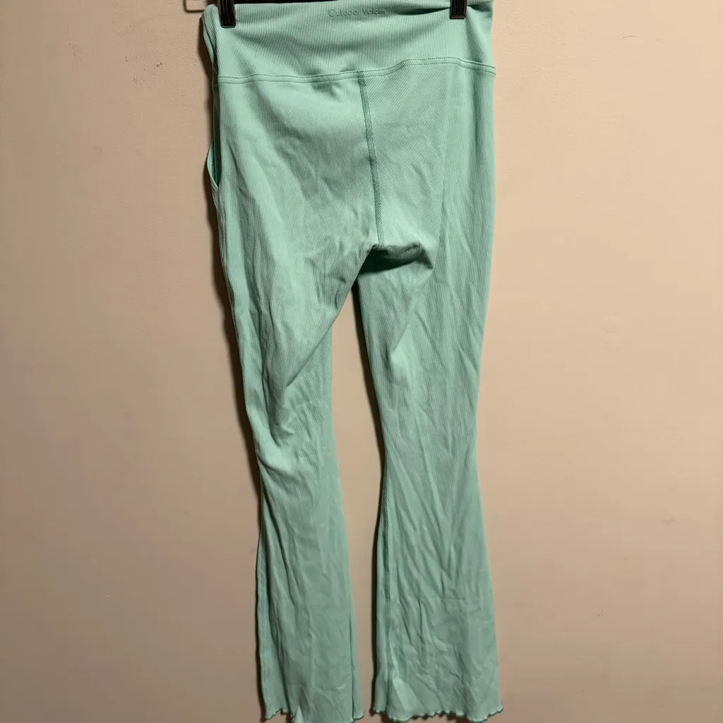Outdoor Voices Patina Seafoam Flare Leggings Rib Mint Green- Size Small - Image 5