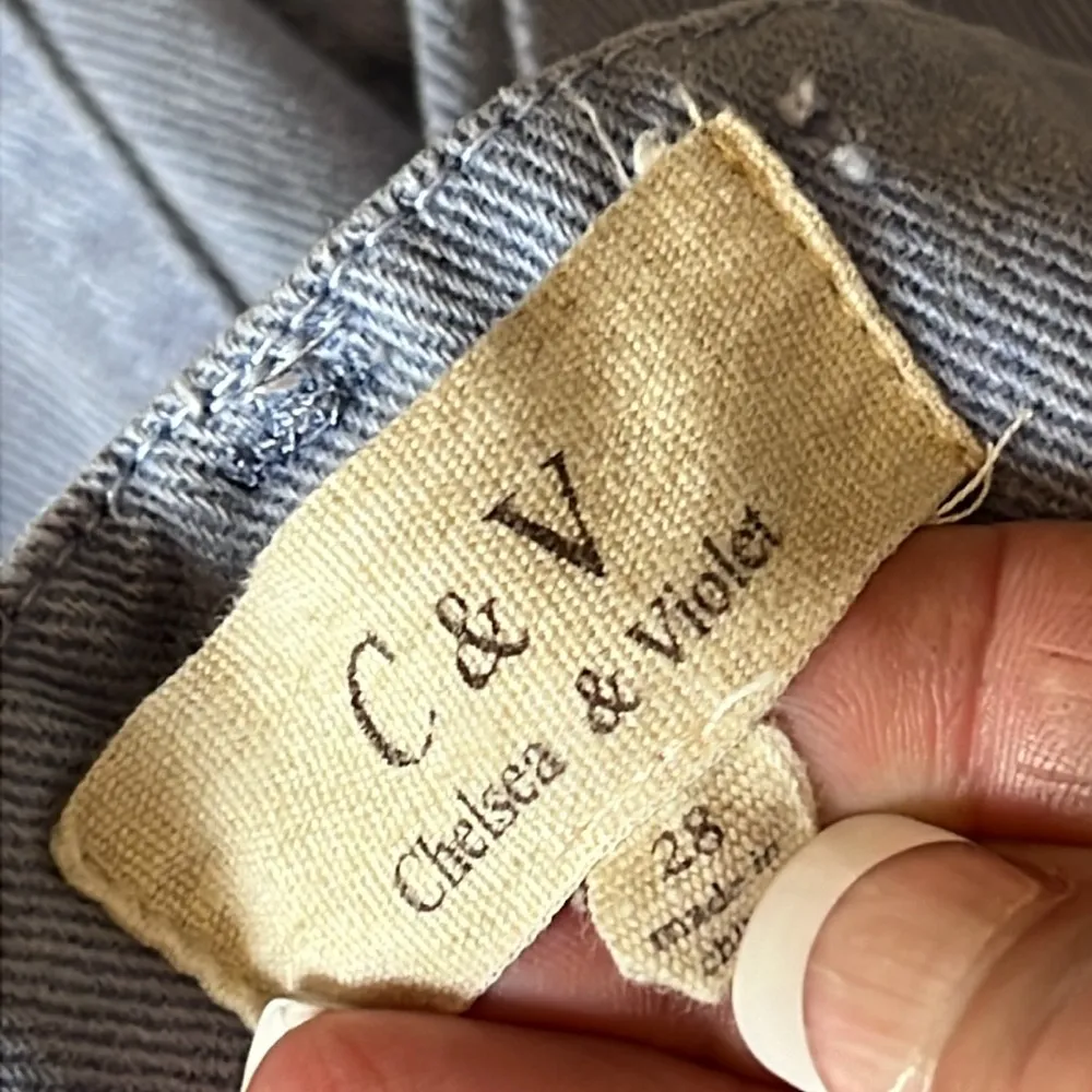 CHELSEA & VIOLET CV High Rise Blue Button Fly Cargo Shorts Size 28 - Image 5