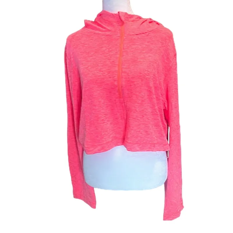 90 Degree by Reflex Pink Half Zip Pullover Hoodie Size Large NWT - Image 2