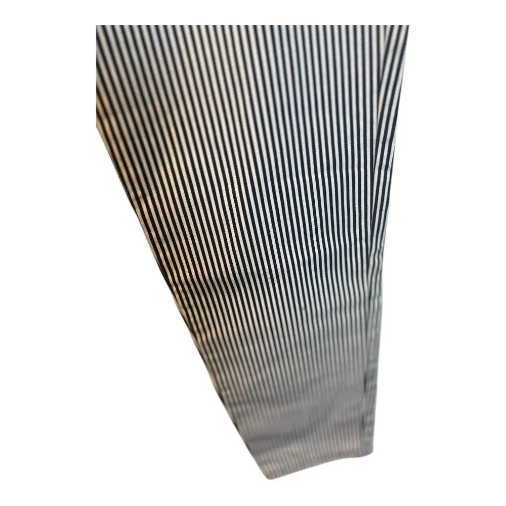 Ética Women’s Navy White Striped Straight Ankle Leg Jeans Size 5 (XL) Nautical Blue - Image 3