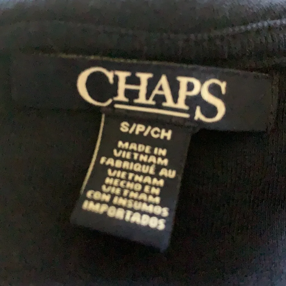 Chaps Navy Blue Top Womens Small Ruffle Collar Cotton Solid Sleeveless Tank - Image 5