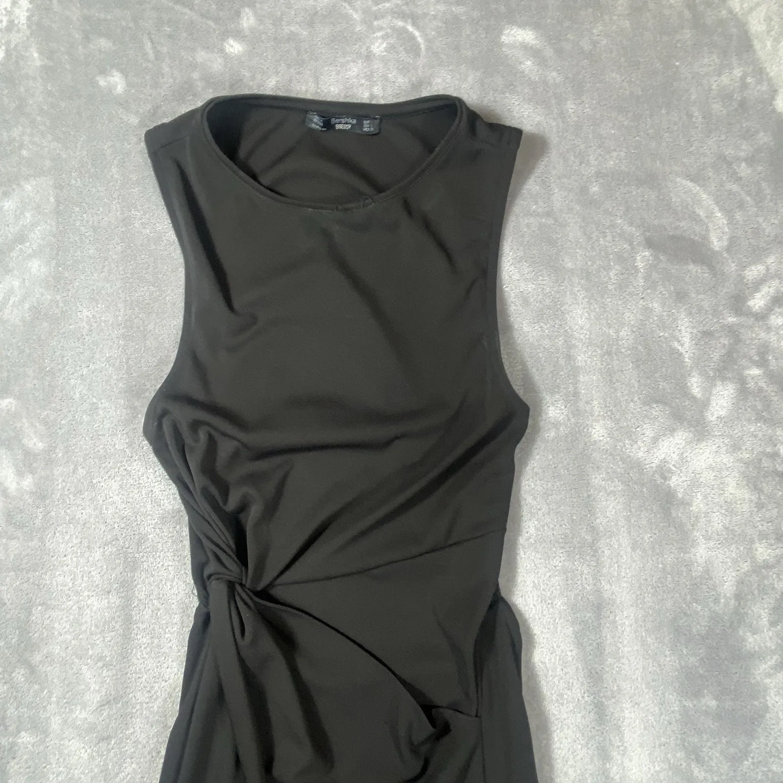 Bershka Black Asymmetric Dress‎ Small Sophisticated Cut Out Whimsy Goth Sexy - Image 4