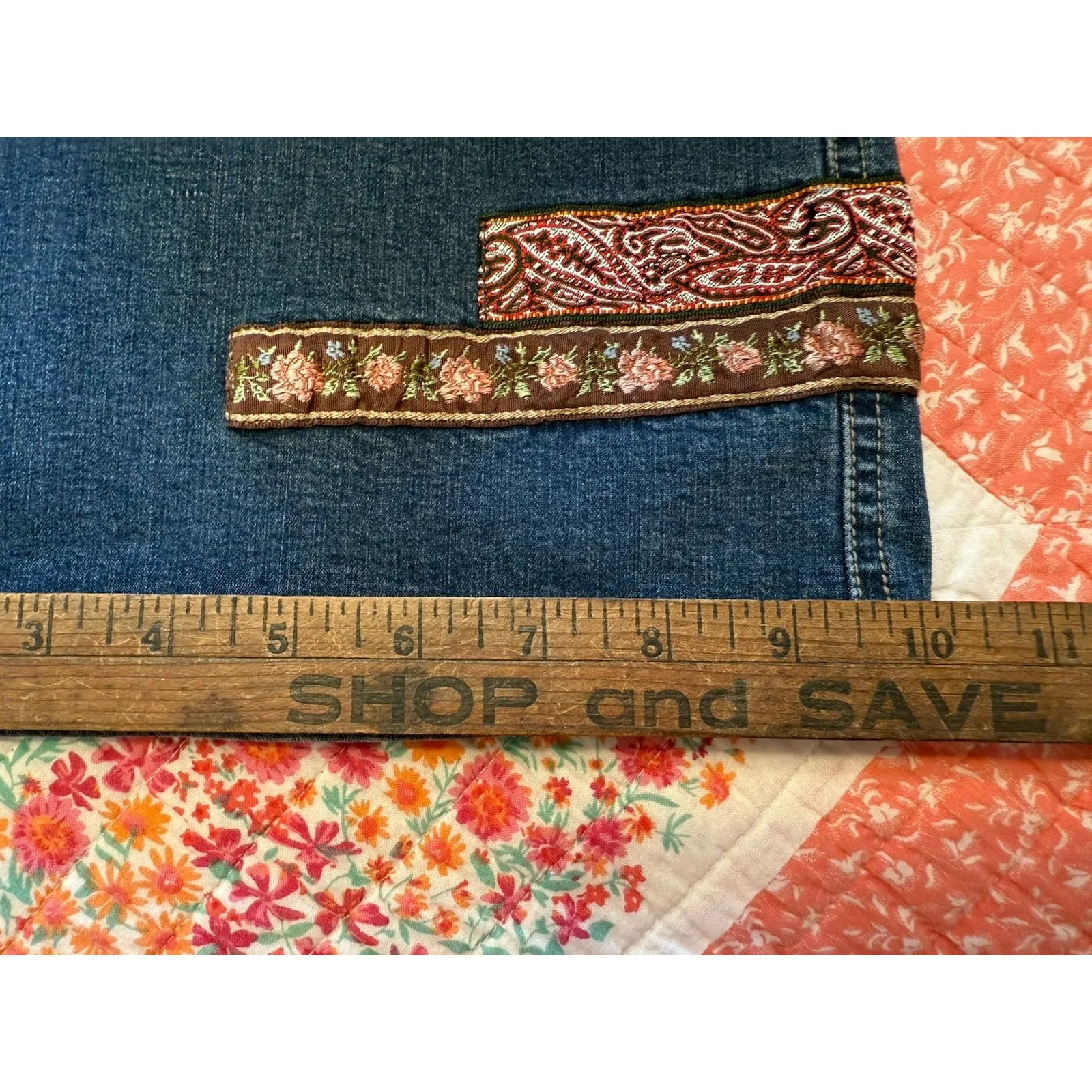 J. Jill Jeans Recrafted Recreated Reimagined Embroidered‎ Wide Leg Patchwork - Image 9