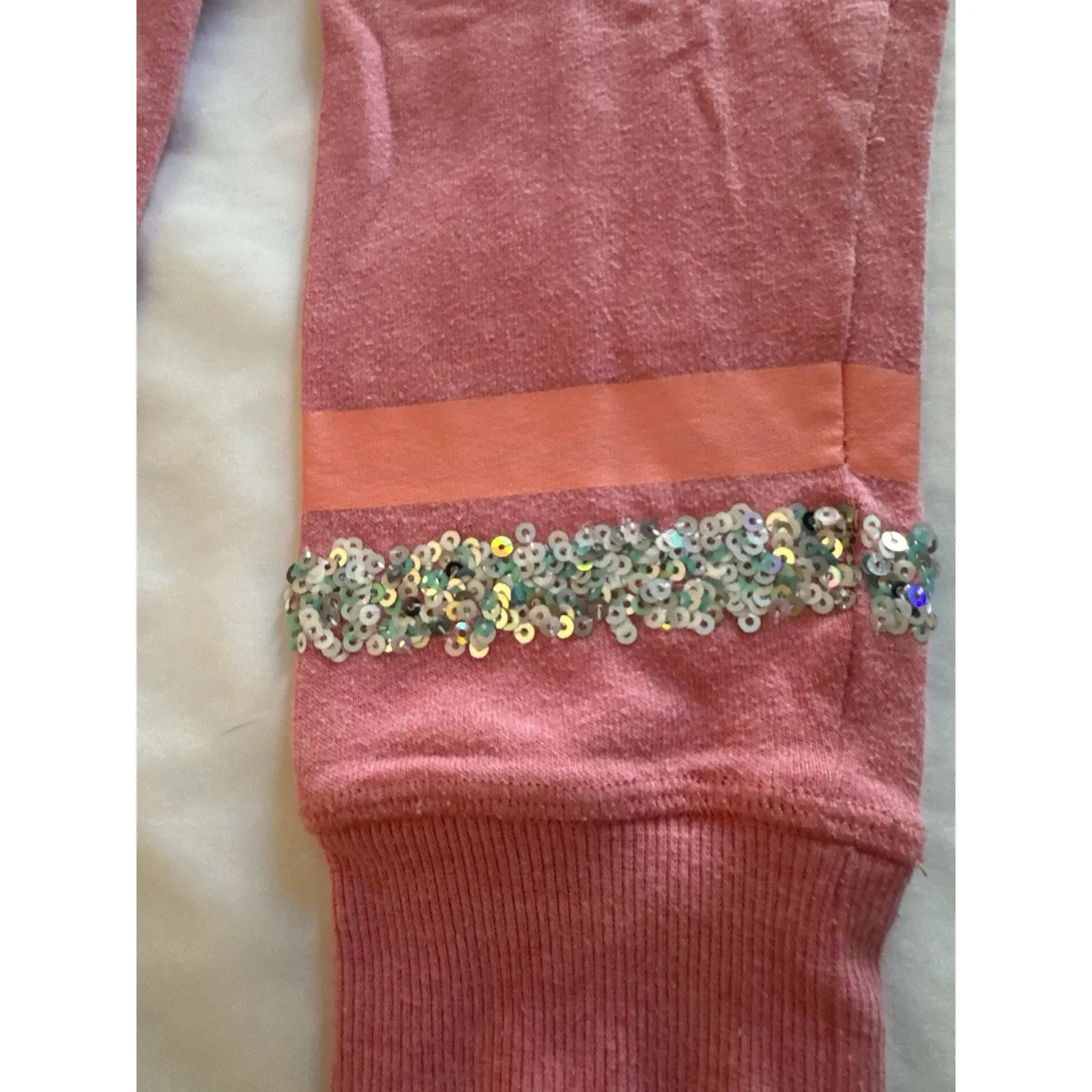 Victoria's Secret Pink Hoodie Women's Medium Sequin Love Embellished Cotton Y2k - Image 6