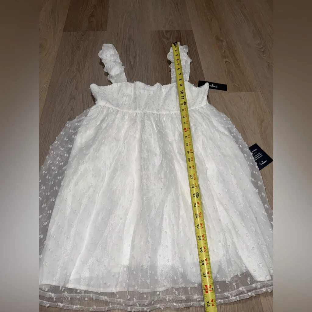 Lulus Darling Existence White Swiss Dot Rosette Sleeveless Mini Dress - Image 6