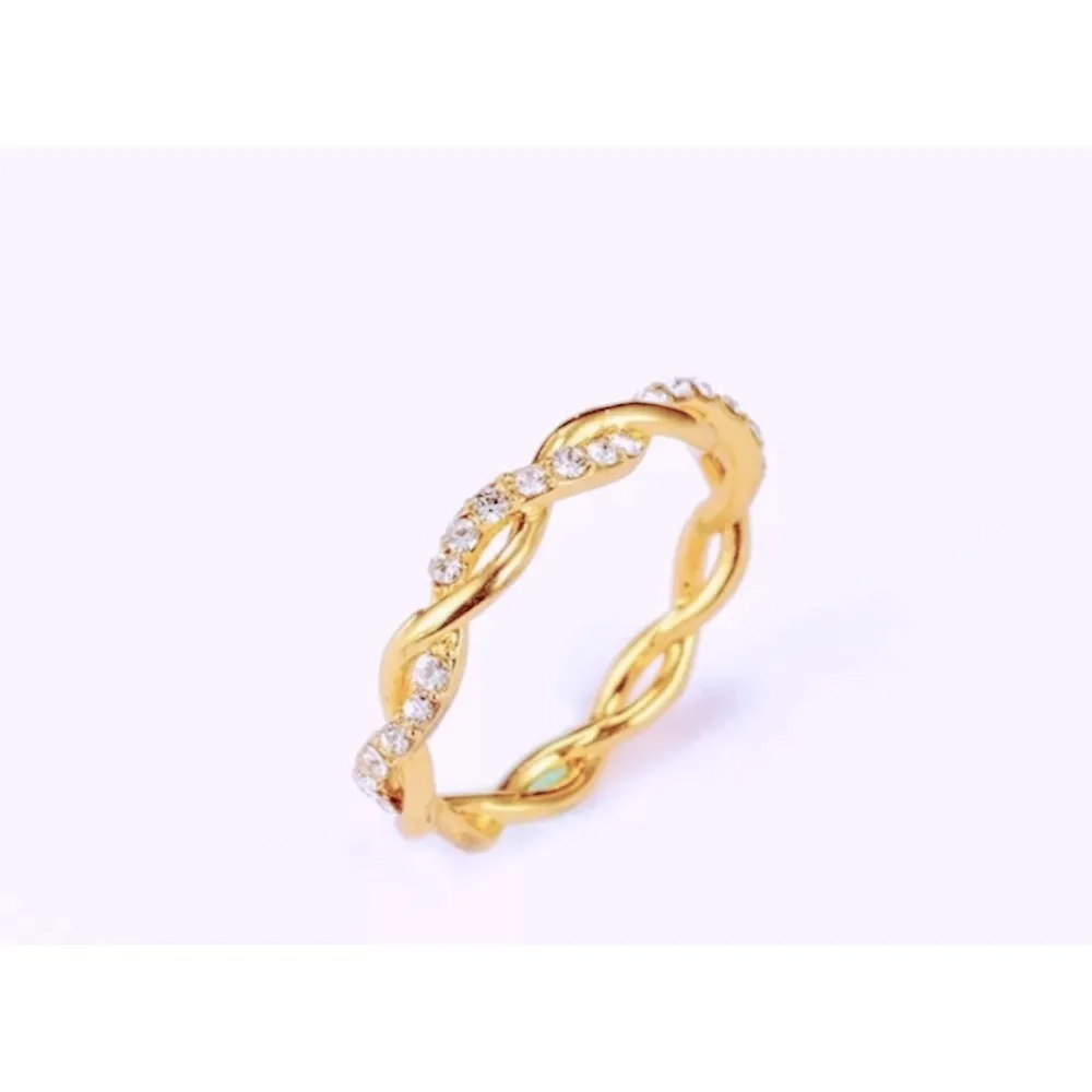 *NEW 14k Gold Plated Sterling Simulated Diamond Eternity Band‎ Ring, Size 7.5 - Image 12