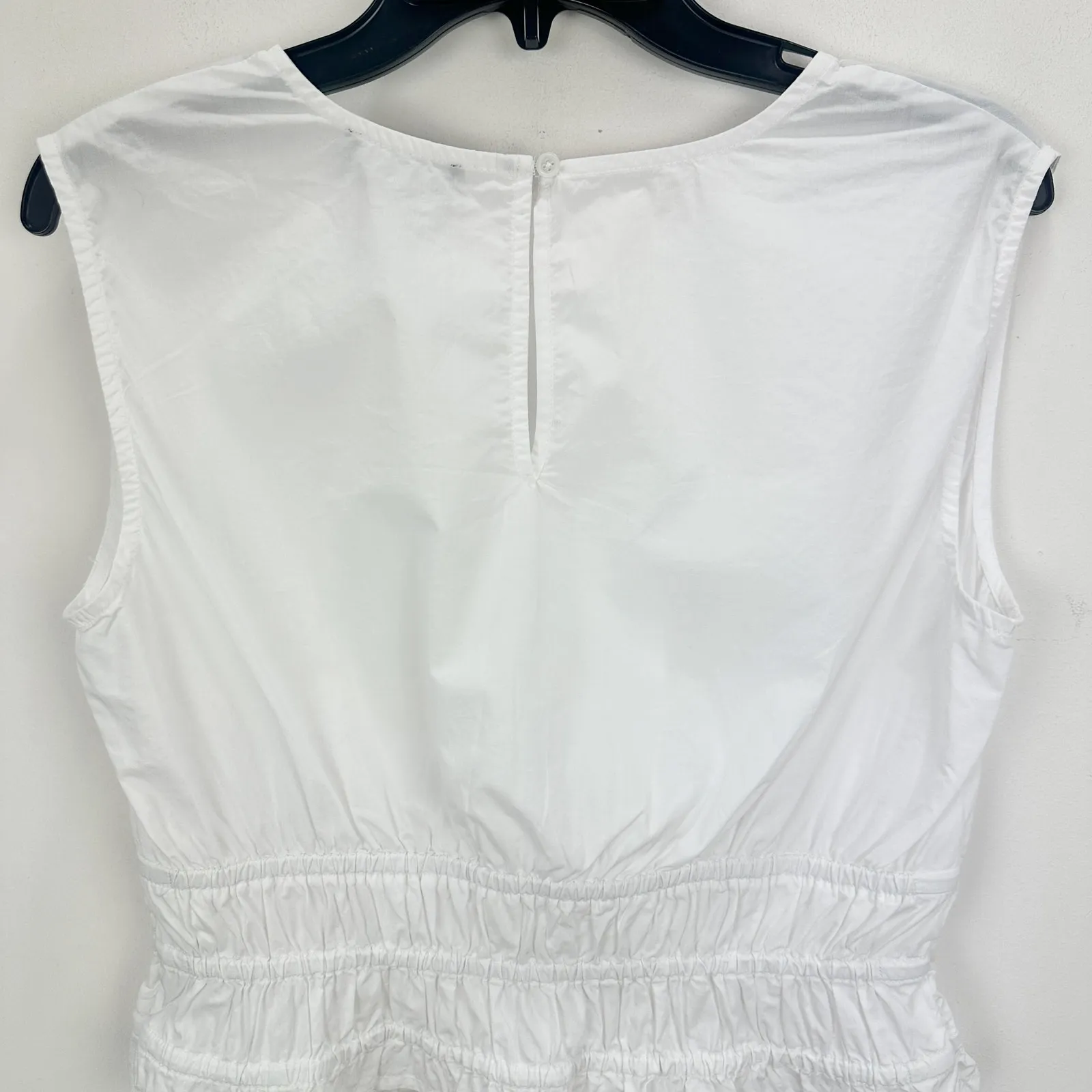 J.Crew Hyacinth Top Cotton Poplin Smocked Cinched Waist Classic White Small NWT - Image 11