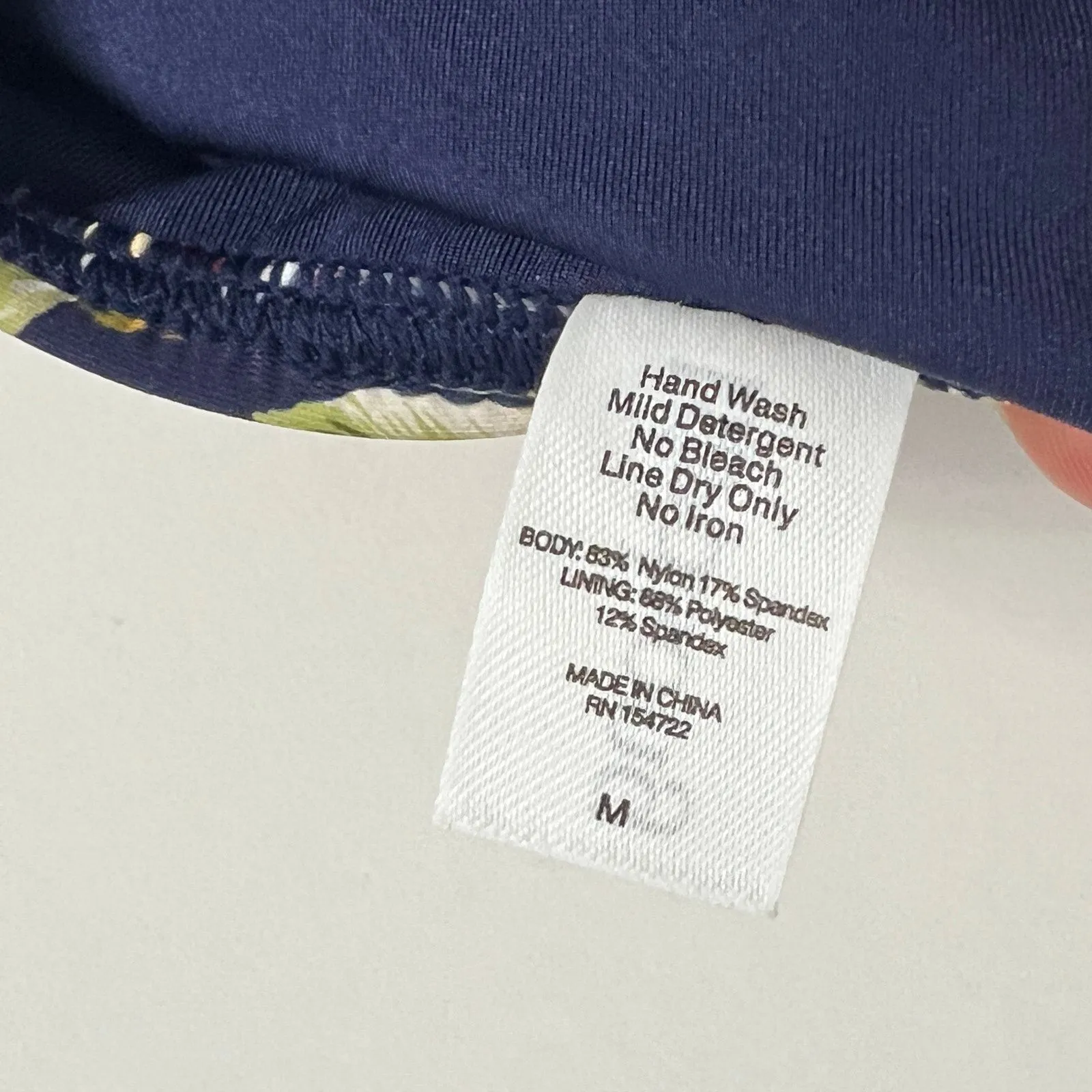 Birdsong Tankini Swim Top 32H Underwire Skirt Bottoms Medium Blue Floral - Image 11