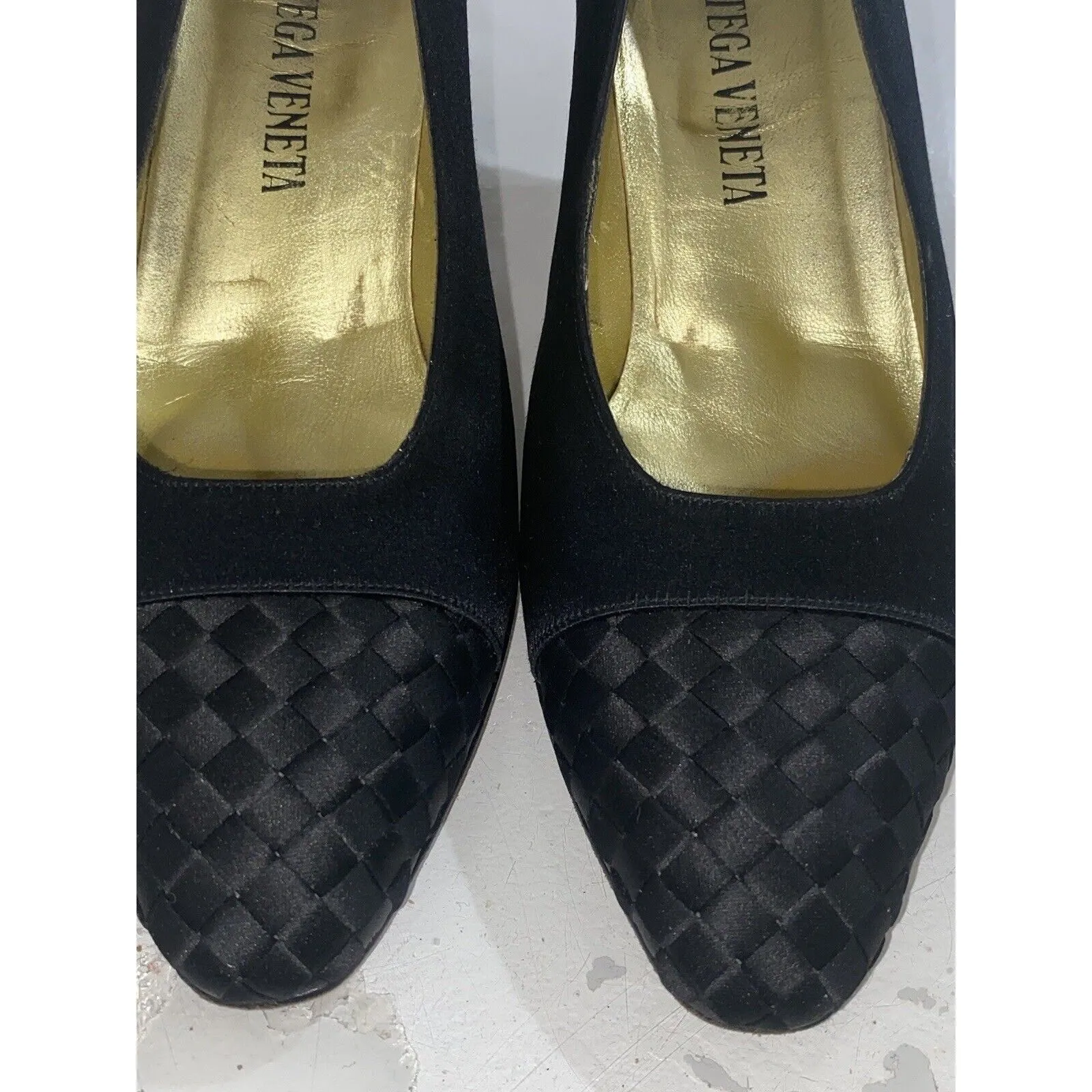 Bottega Venetta ￼Women’s Sz 8.5 B ￼ Vintage￼ Black Pumps Classic Weave - Image 16