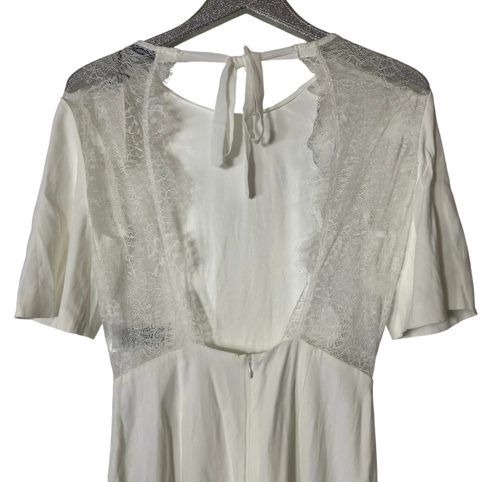 Sandro  Dilan Open Back Romper In Ecru NEW - Image 4