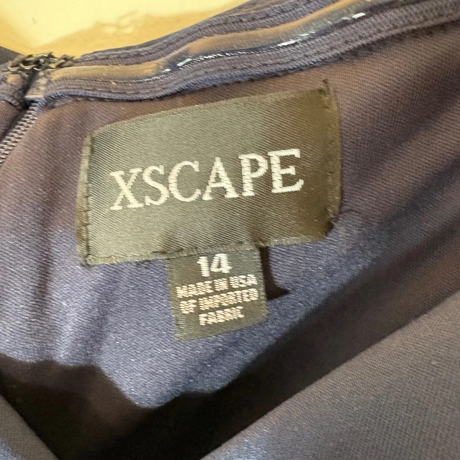 Xscape Ruffle Off the Shoulder Scuba Knit Gown Size 14 - Image 5