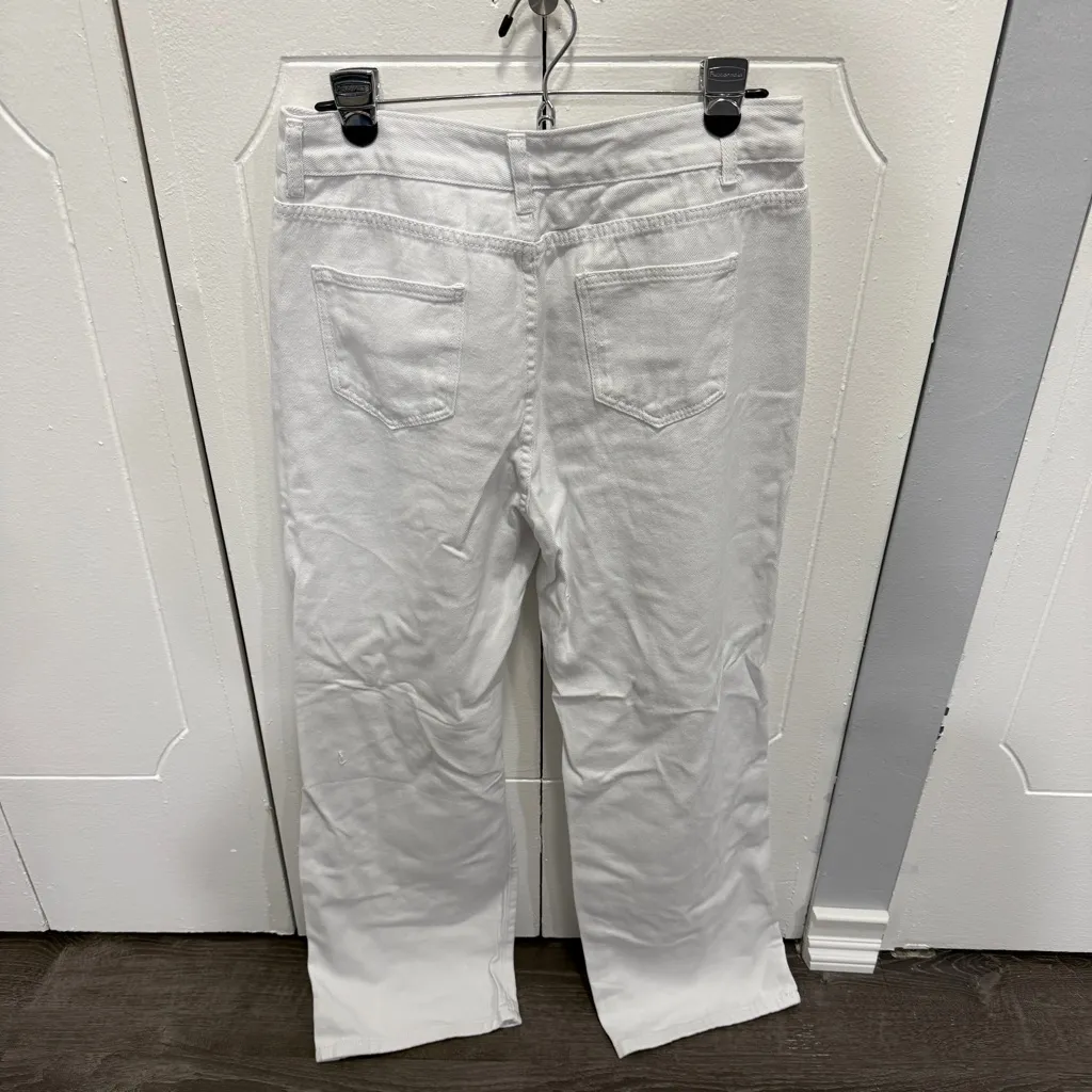 NWOT SHEIN White Distressed Straight Leg Jeans - Image 2