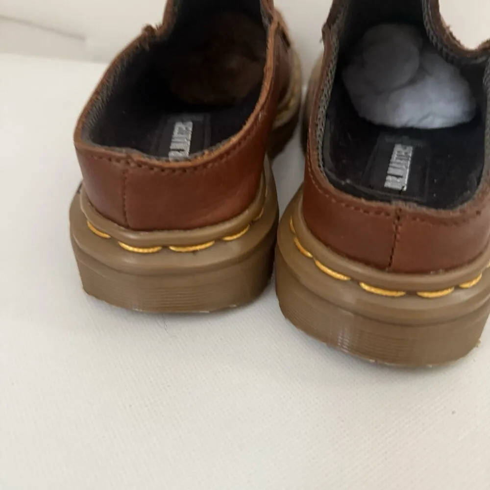 Vintage Y2K Rare Dr. Martens Slide Mules England Brown Cognac Leather US 4/EU 34 - Image 4