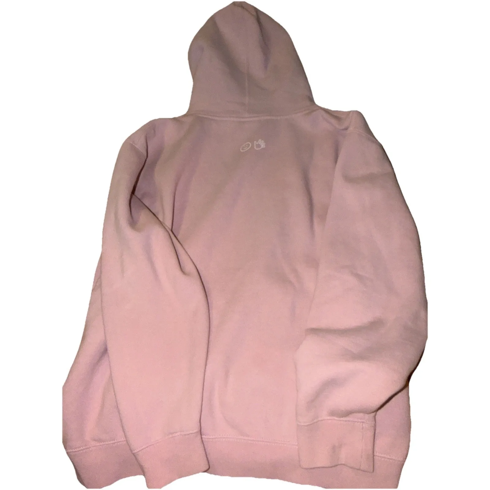 Glossier Original Pink Hoodie Pullover Sweatshirt Spell Out Logo Womens Large - Image 8