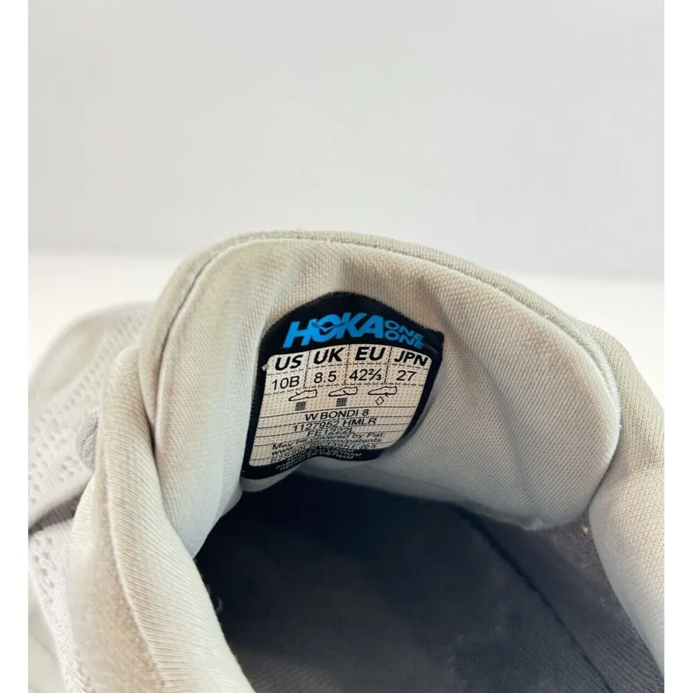 Hoka One One Bondi 8 Womens Shoes Gray Athletic Running Sneaker Trainer US 10 B - Image 11