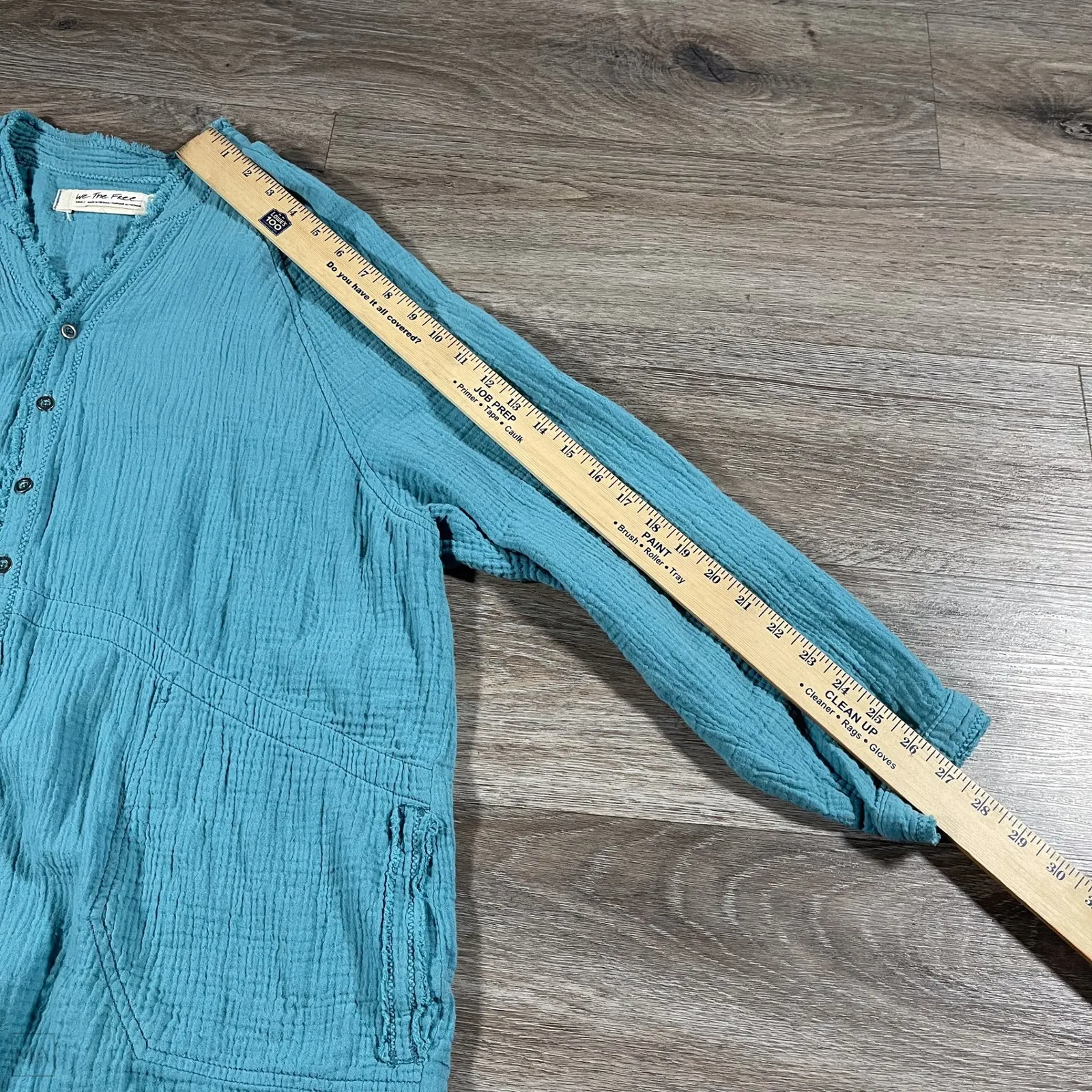 We The Free Free People Womens Blouse Summer Daydream Buttondown Oversized S Blu - Image 6