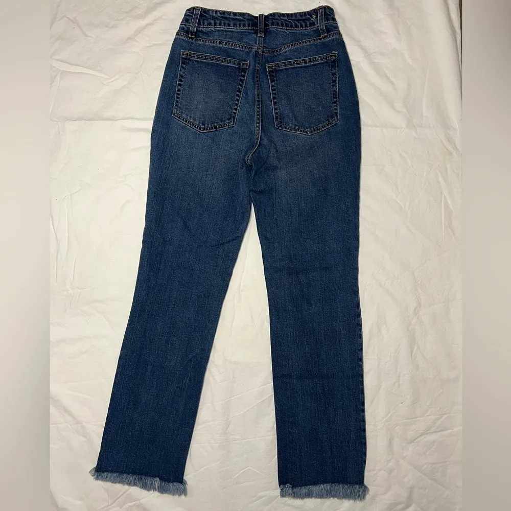 Juicy Couture Frayed Hem Straight Leg Denim Jeans 27 - Image 3