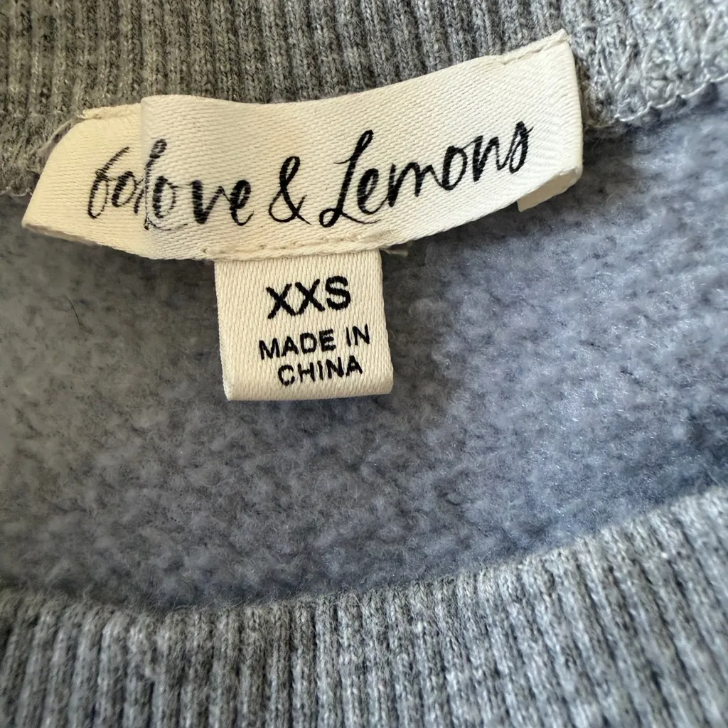 For Love & Lemons Alex Oversized Crewneck Sweatshirt Heather Grey Size XXS - Image 4