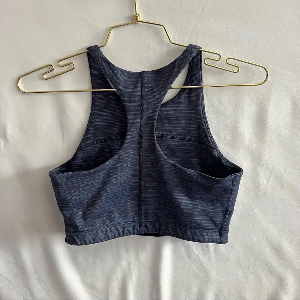 Outdoor Voices Tech Sweat Top Size Small Multi Navy Blue Long Line Sport Bra - Image 2