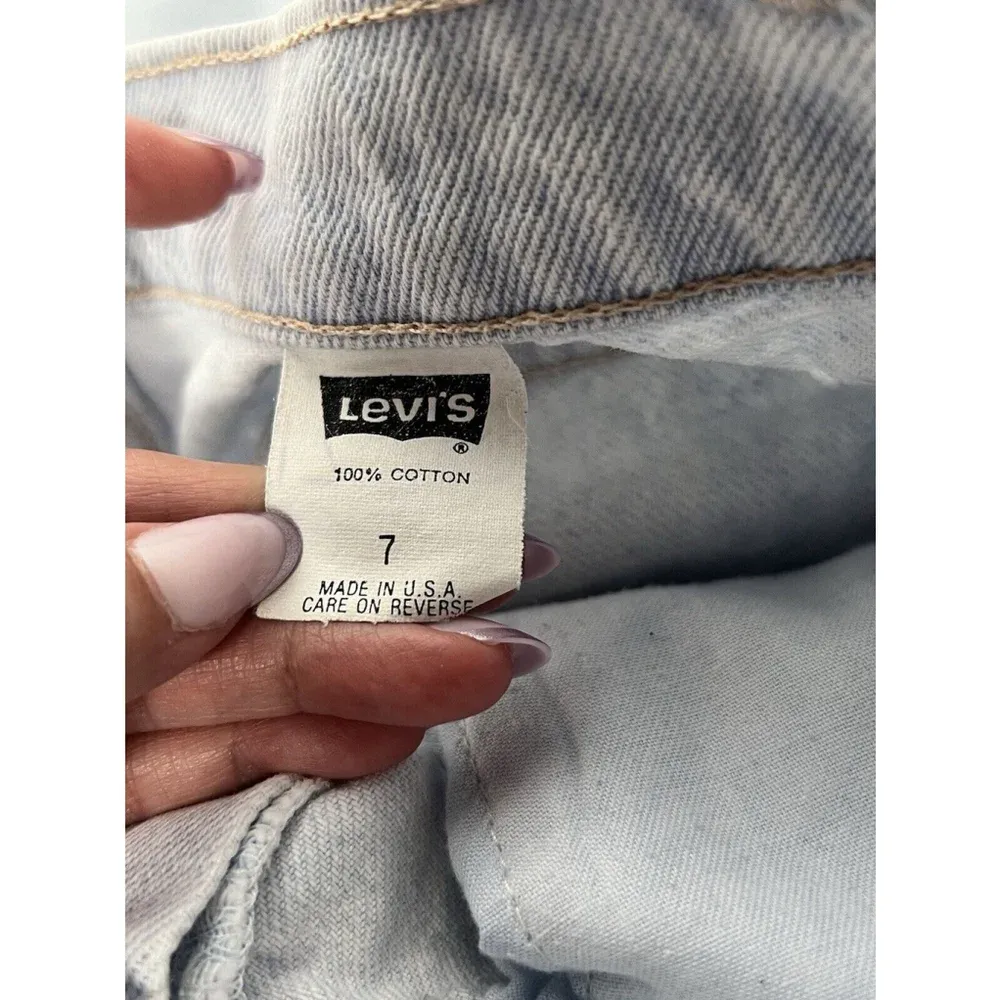 VTG Levi's USA 17550-0206 Light Blue‎ Relaxed Denim Mom Jeans Size 7 Preowned - Image 7