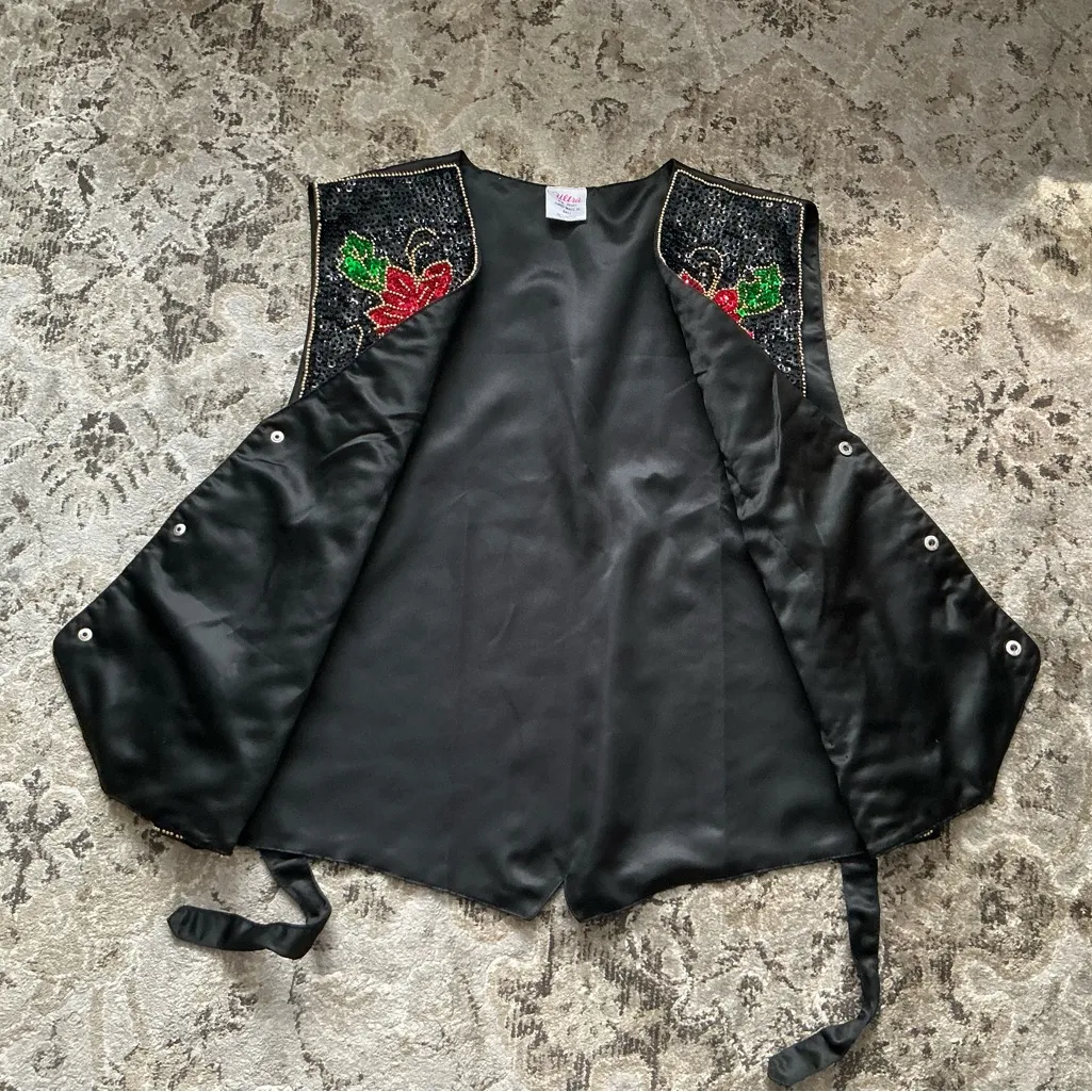 Beautiful sequined holiday vest 🎄🎄 Red Size L - Image 7