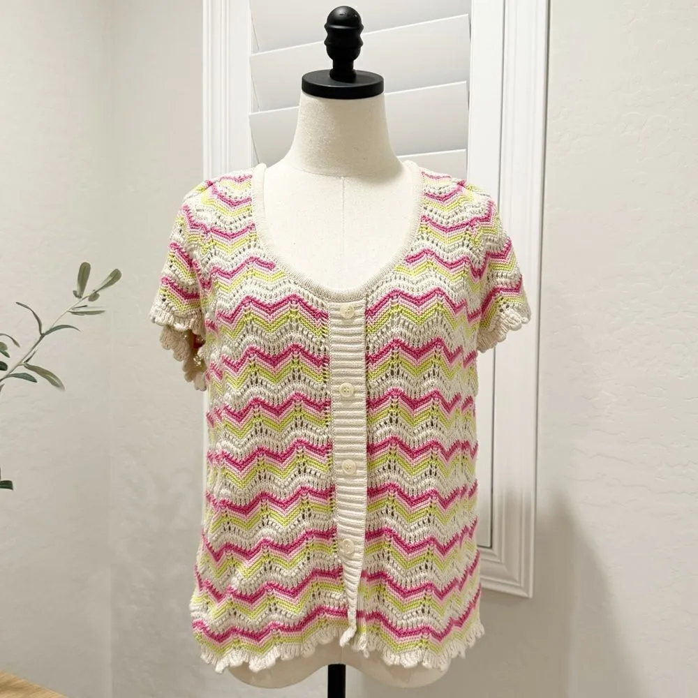 Torrid Pointelle Pullover Flutter Sleeve Sweater Size 0 (0X) - Image 2