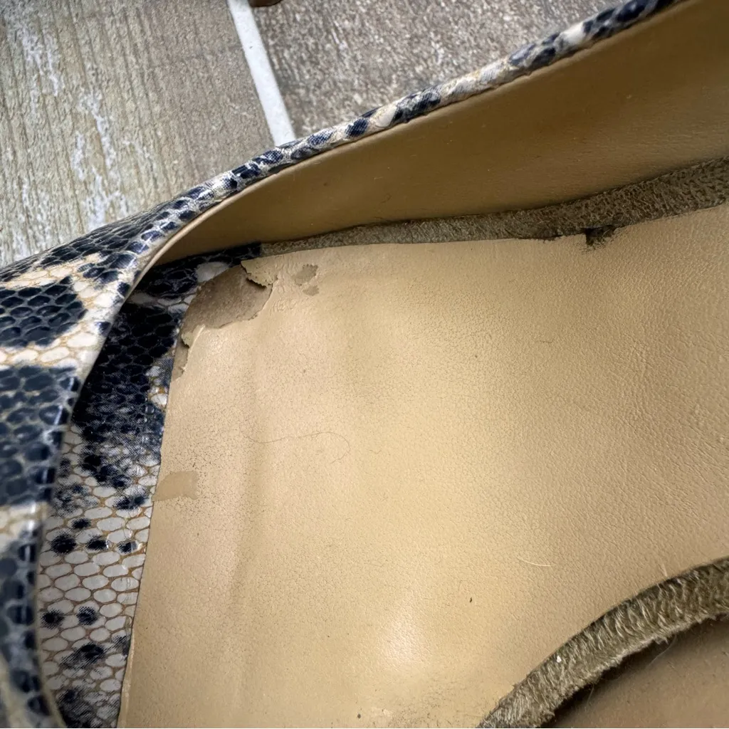 KELSI DAGGER OPEN TOE, Black Leather Snake skin High Heel, Laisey Pumps Sz‎ 8.5 - Image 12