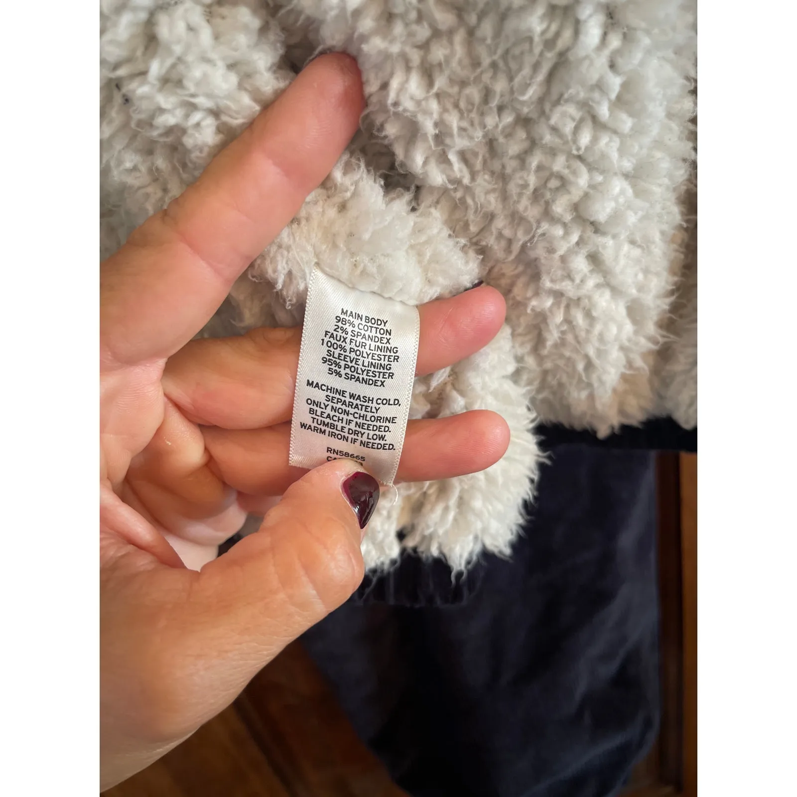 Nordstrom brass plum corduroy Sherpa lined jacket medium Blue - Image 4