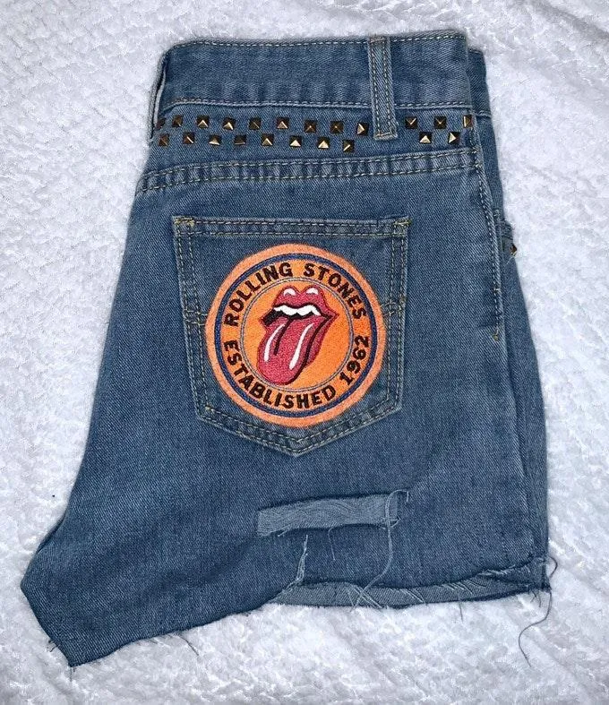 Vintage Rock N Roll Denim Shorts Blue Size M - Image 5