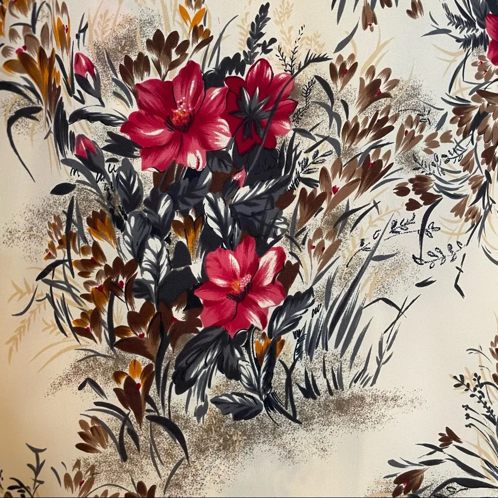 Vintage 70s Floral Short Sleeve Blouse Button - Image 5