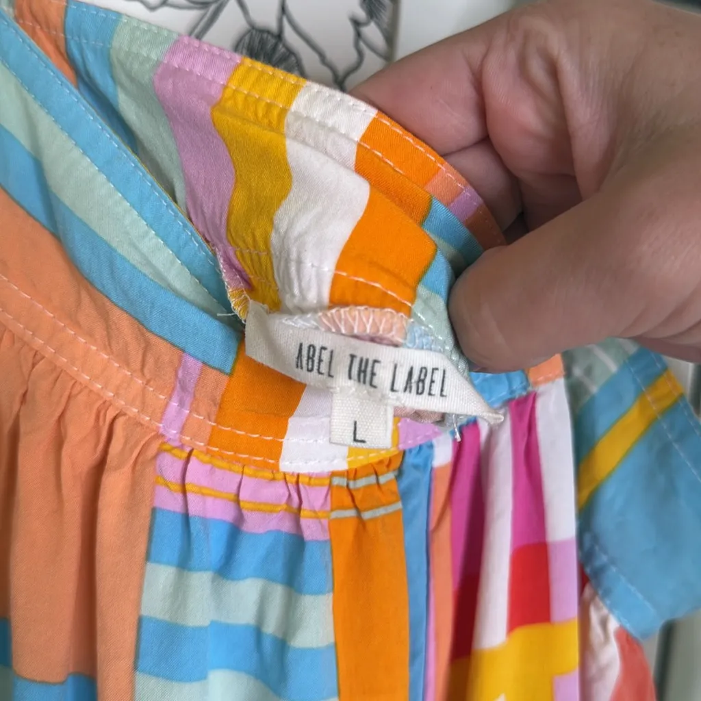 Abel the Label colorful rainbow tiered midi dress - Image 4