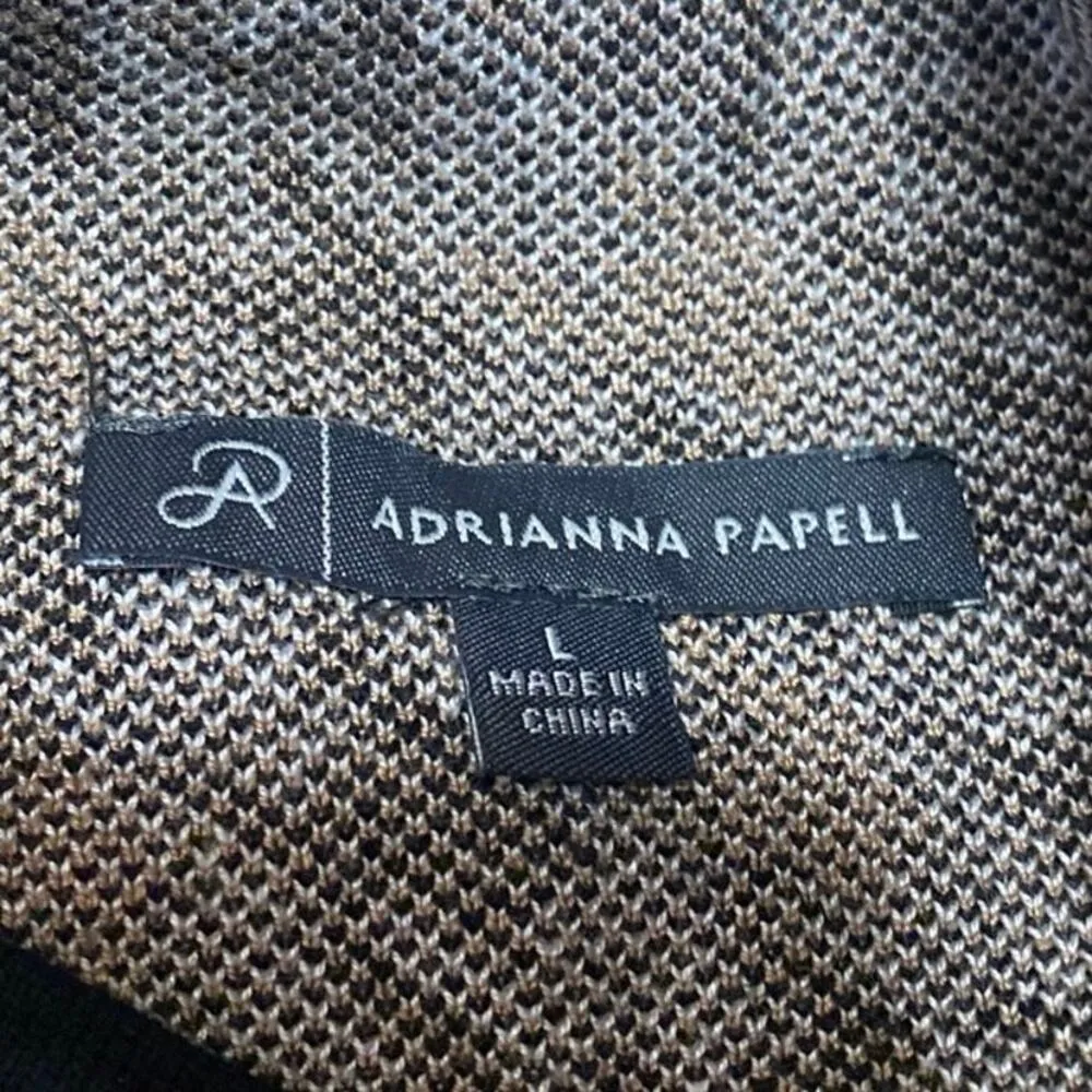 Adrianna Papell Women's Multicolor Houndstooth Long Sleeve Sweater Top Size L - Image 3