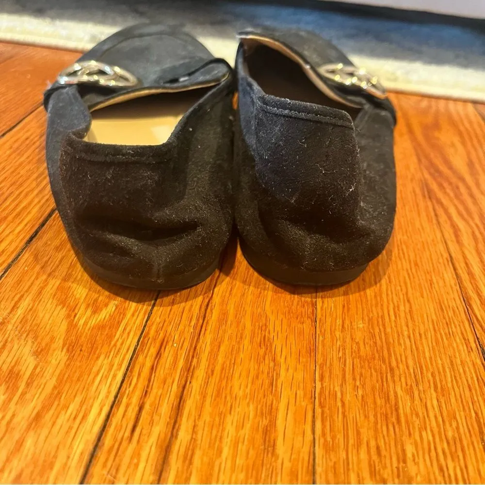 H&M Black Vegan Suede Loafer Flats Size 8.5 - Image 4