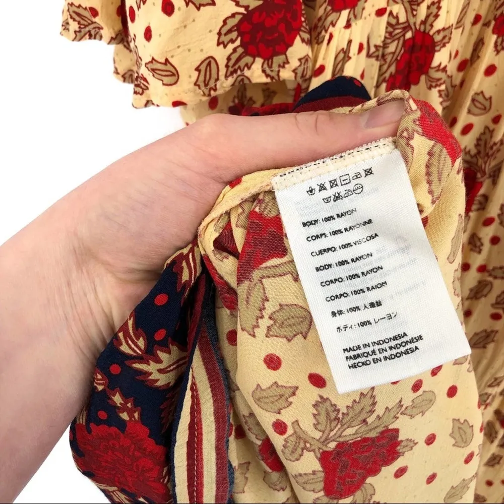 x ANTHRO Melia Midi Dress Light Yellow Red L - Image 8