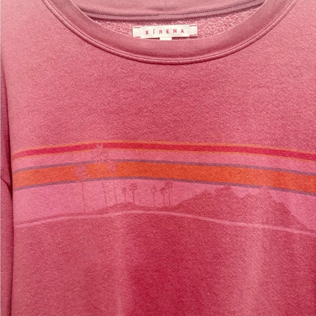 XIRENA James Sweatshirt in Desert Rose size Large Pullover Side Pockets Pink - Image 3