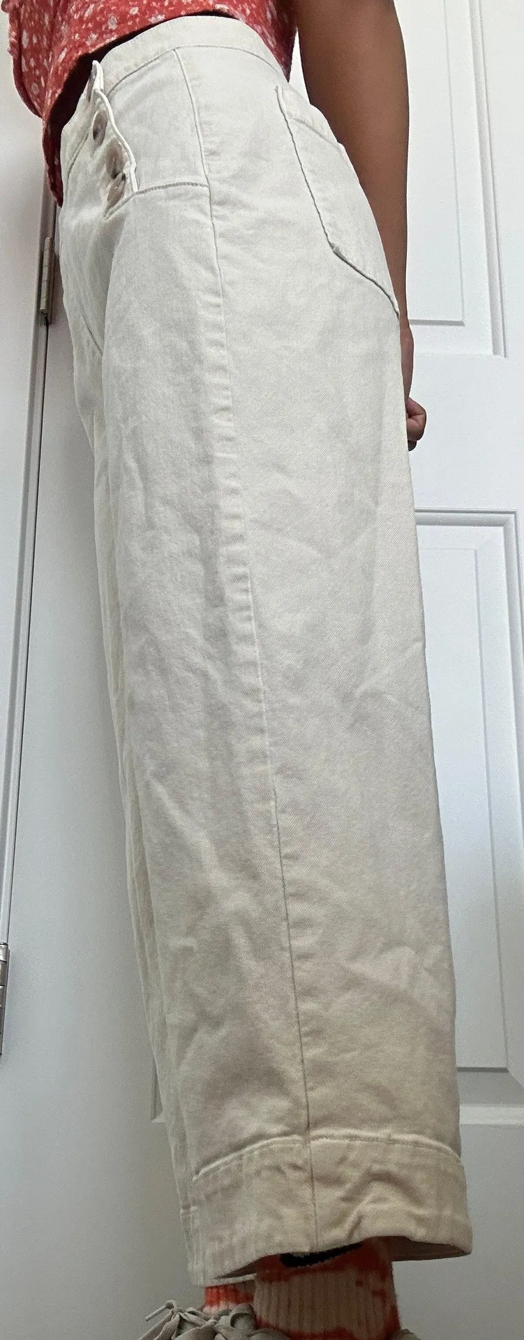 Loft White Wide Leg Jeans - Image 4