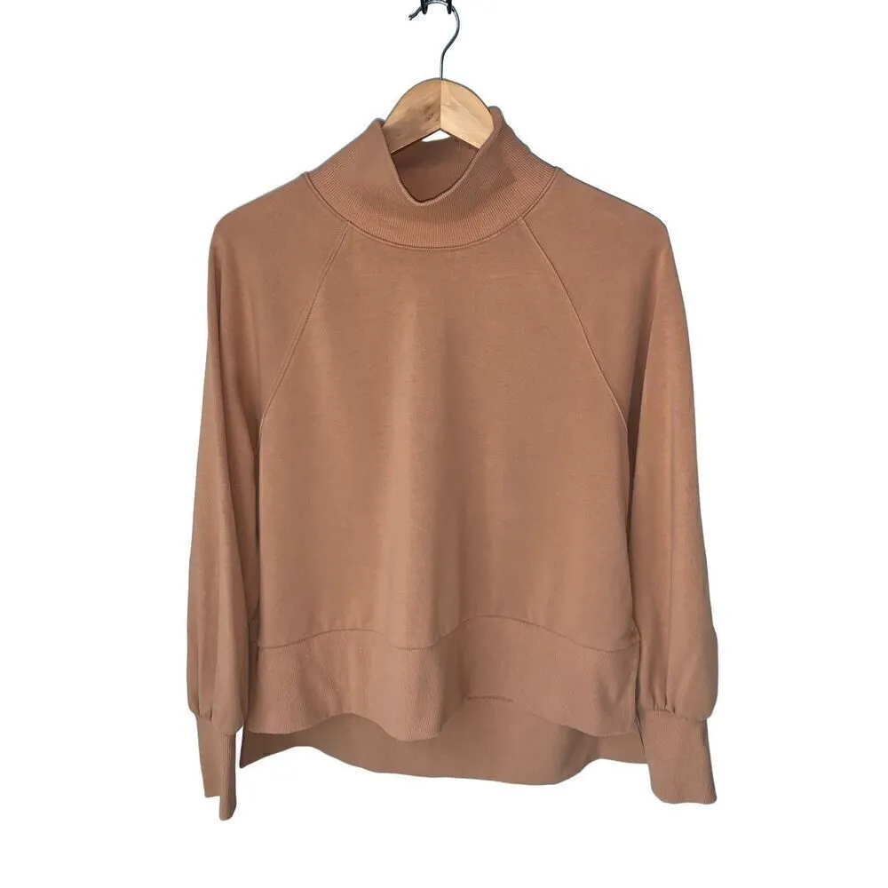 CALIA By Carrie Underwood French Terry Mock Neck Pullover Tan Size M - Image 4