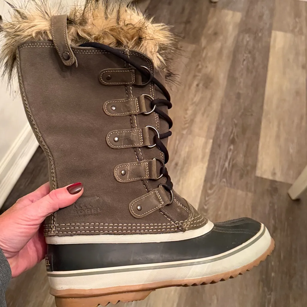 Sorel Joan Of Arctic Waterproof Boots winter snow size 8 leather - Image 2