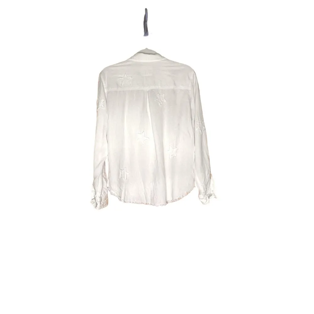 Rails size large womens shirt Ingrid Raw Stars denim, celestial, boho, hippie - Image 2