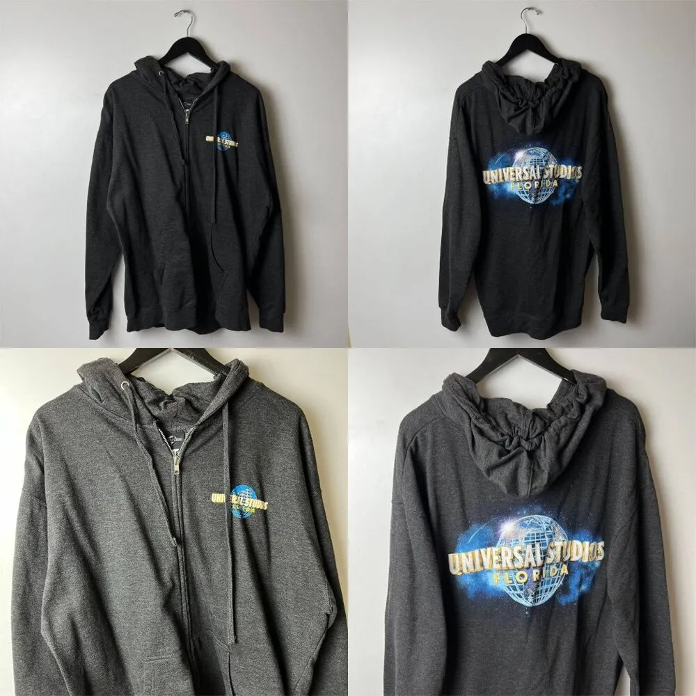 Universal Studios Florida Jacket Gray Extra Large XL Hoodie Graphic Solid - Image 13