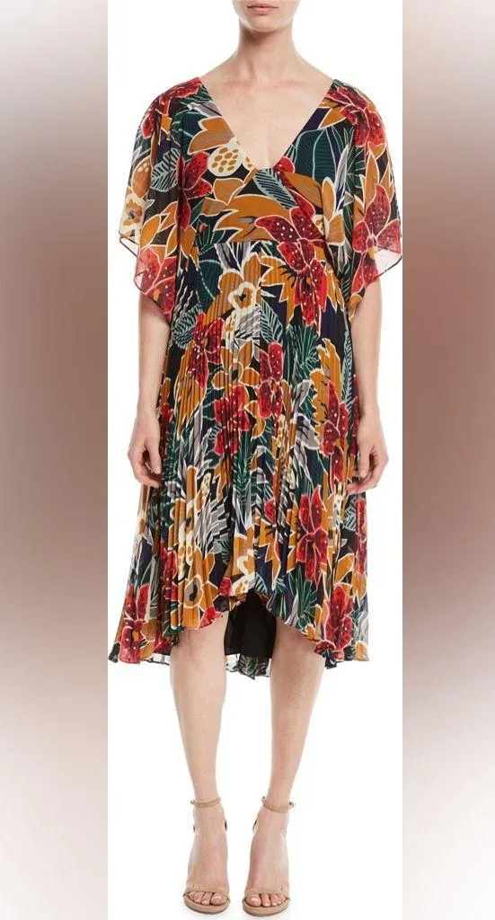 Club Monaco Zorbina Pleated Floral Midi Dress - Image 2