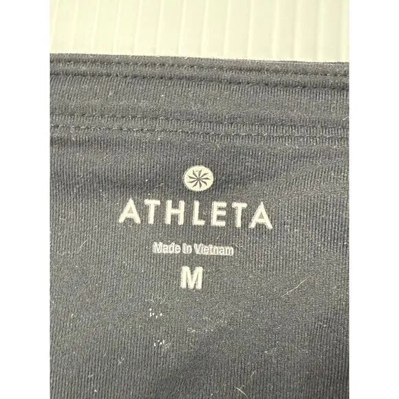 Athleta Black Cropped Athletic Leggings Performance Workout Running‎ Pants M - Image 4