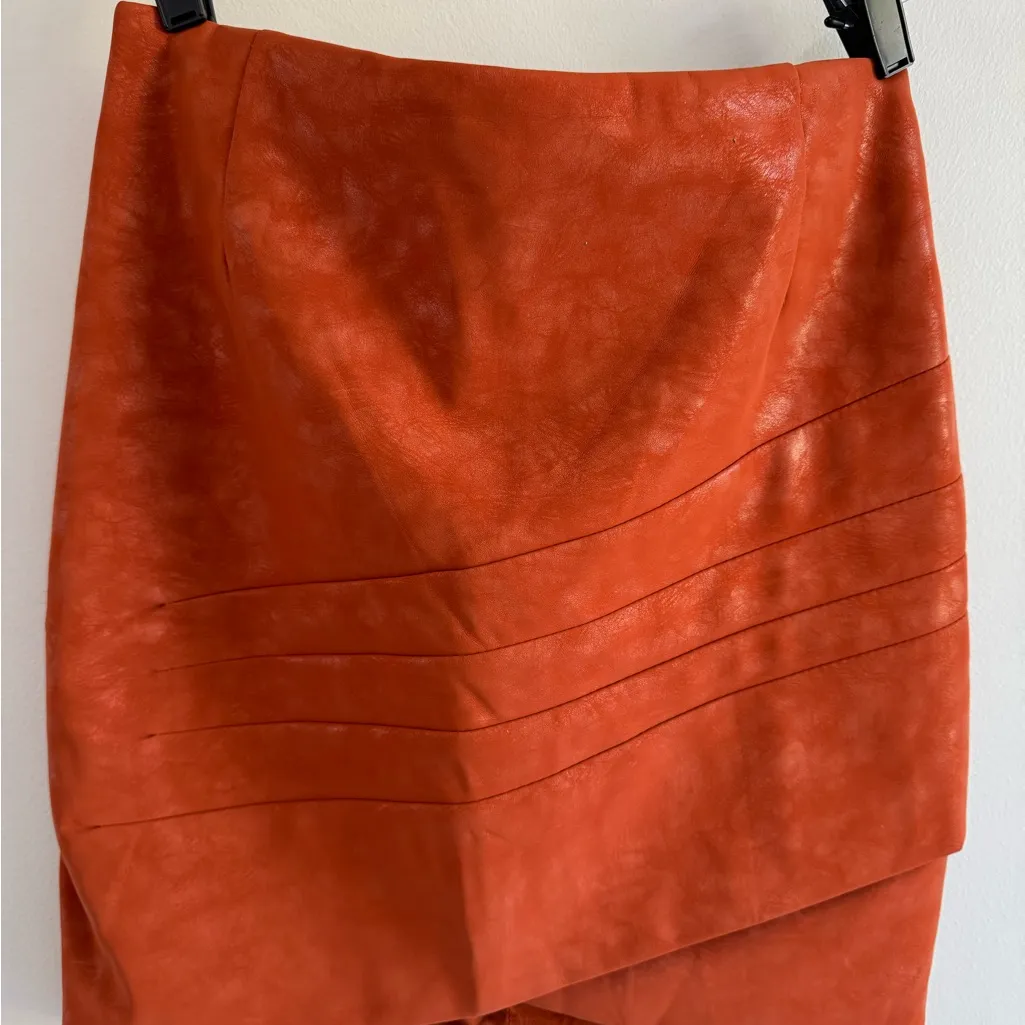 Guess  Vibrant Orange Pencil Skirt - Image 6