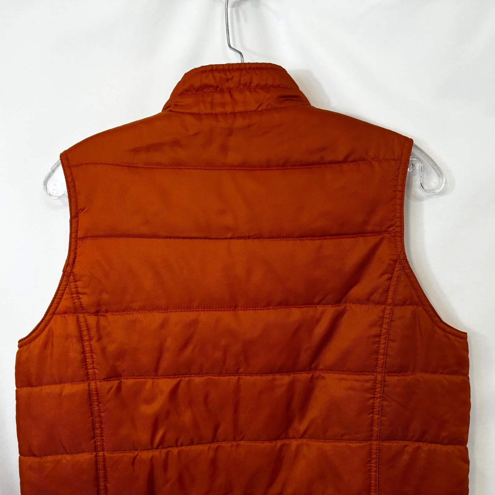 GAP Medium Puffer Vest VTG Y2K Burnt Orange Quilted Full Zip Fall Boho 1700 - Image 8