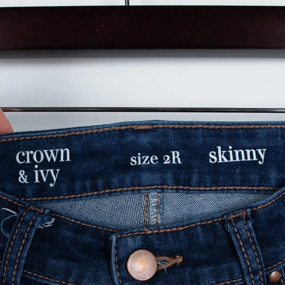 Crown & Ivy Skinny Midrise Denim Jeans Size 2R‎ - Image 3