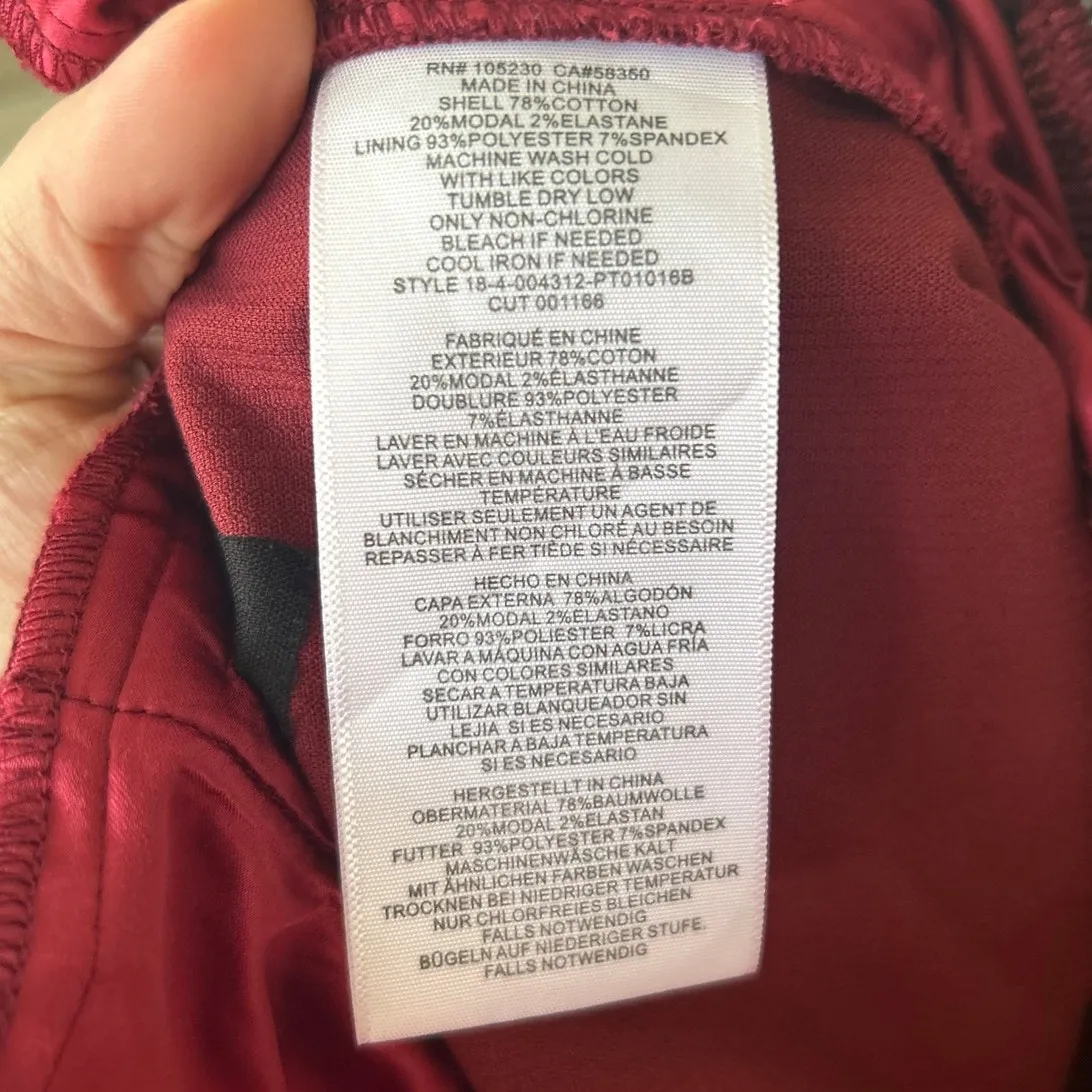 Joie Rich Burgundy Red Corduroy Cropped Ankle Trousers Holiday Festive Christmas - Image 4