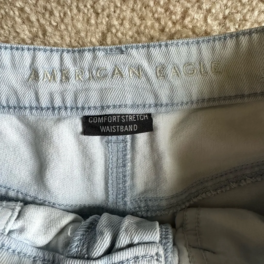 American Age Light Blue Tie-Dye Jean Shorts - Image 2