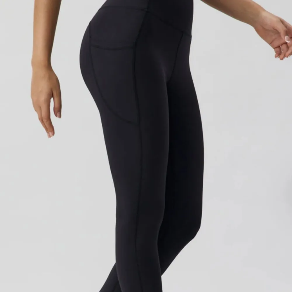 BERLOOK Black High Waisted Pocket Leggings 24″ 14 Size XS - Image 5