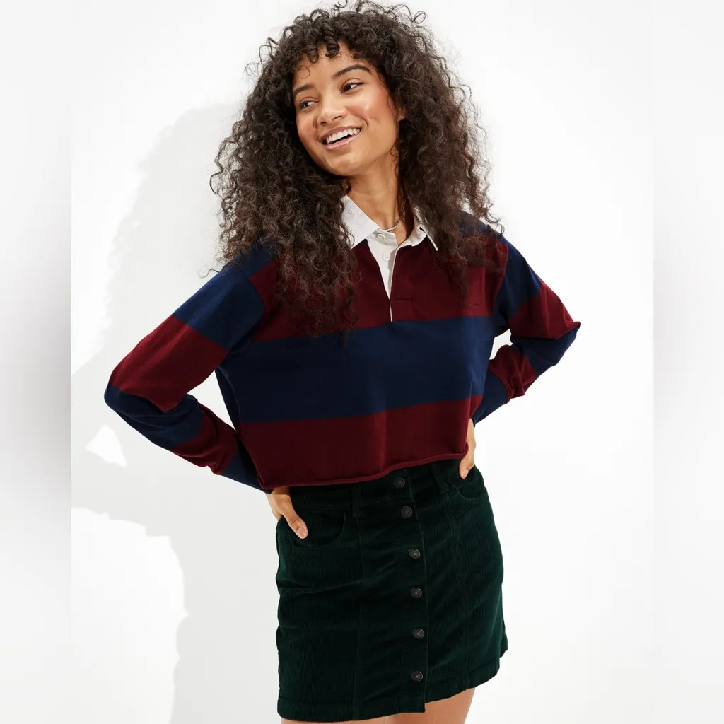 American Eagle Outfitters dark green corduroy button-front mini skirt - Image 5