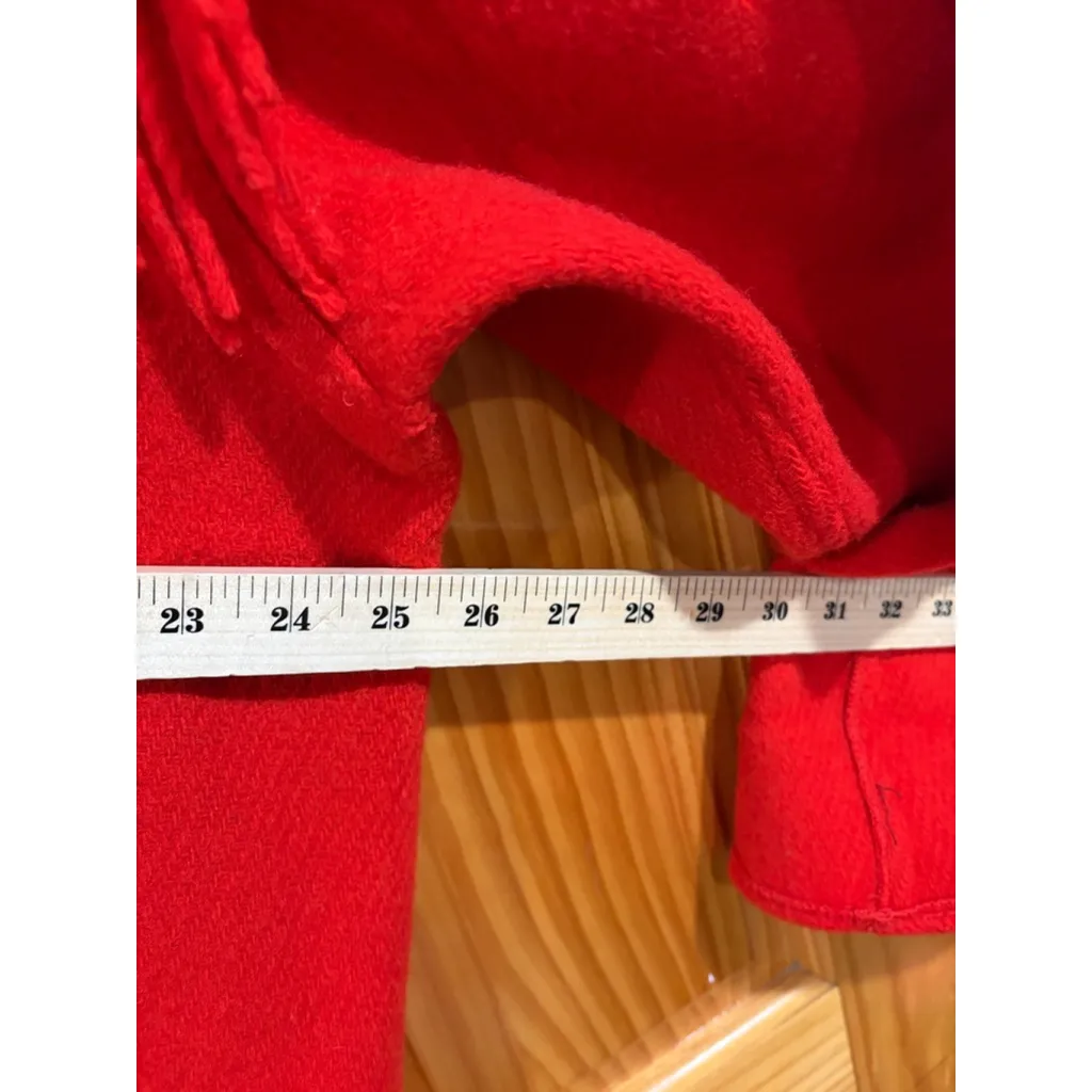 Vintage Neiman Marcus Wool Fringe Southwestern Jacket Red Navajo Coat L Western - Image 11